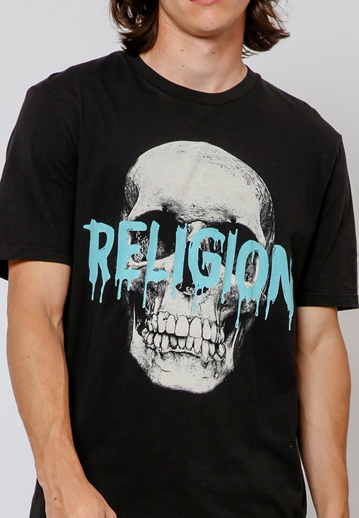 RELIGION SKULL T-SHIRT BLACK
