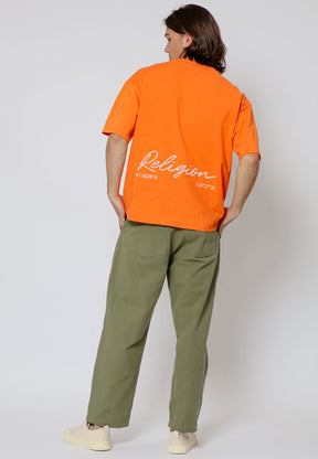EMBROIDERED RELAXED T-SHIRT MANDARIN