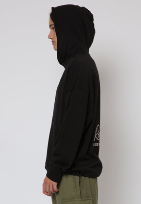 EMBROIDERED RELAXED HOODIE BLACK