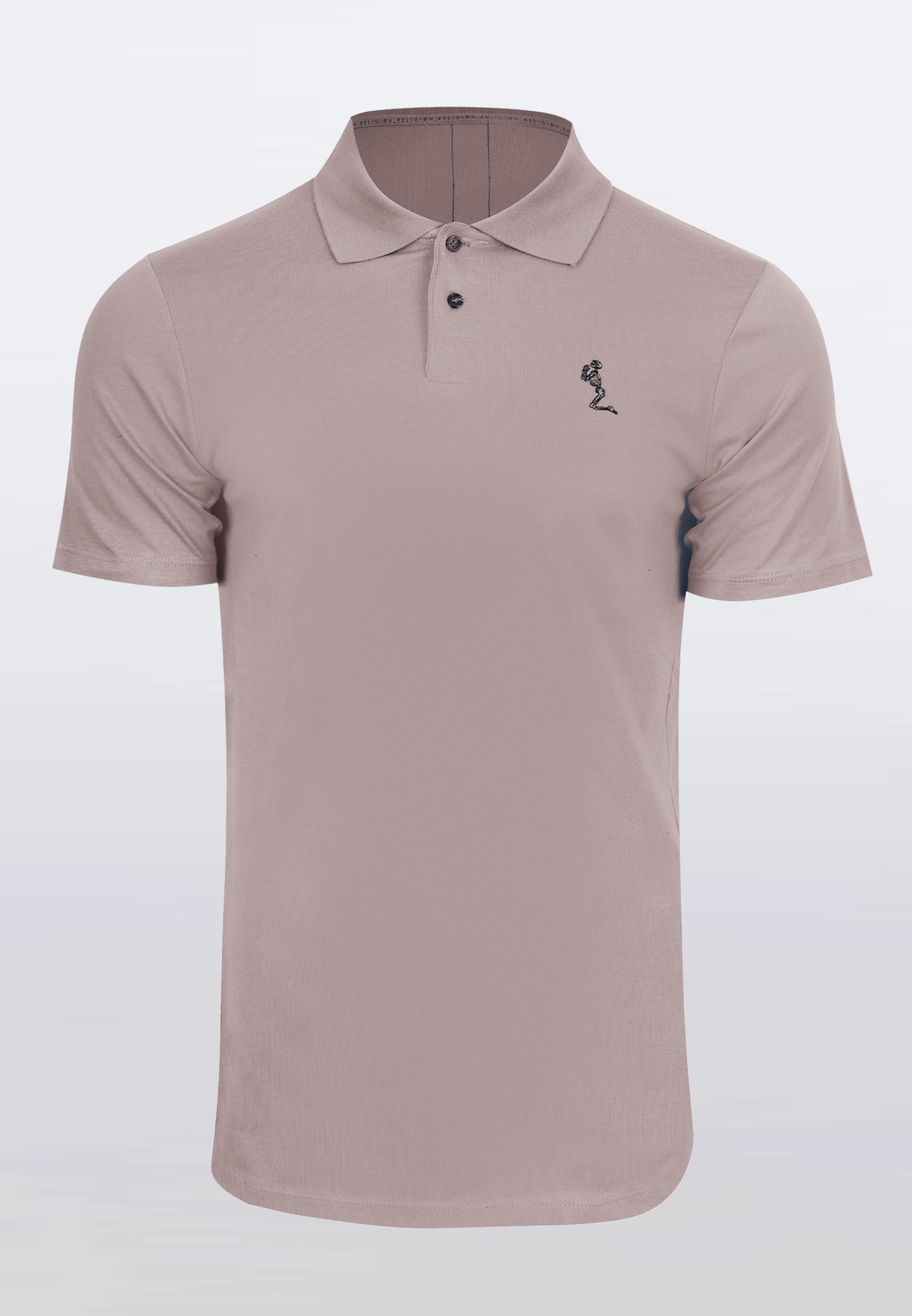 ESSENTIAL CURVED HEM ASHES OF ROSES POLO SHIRT