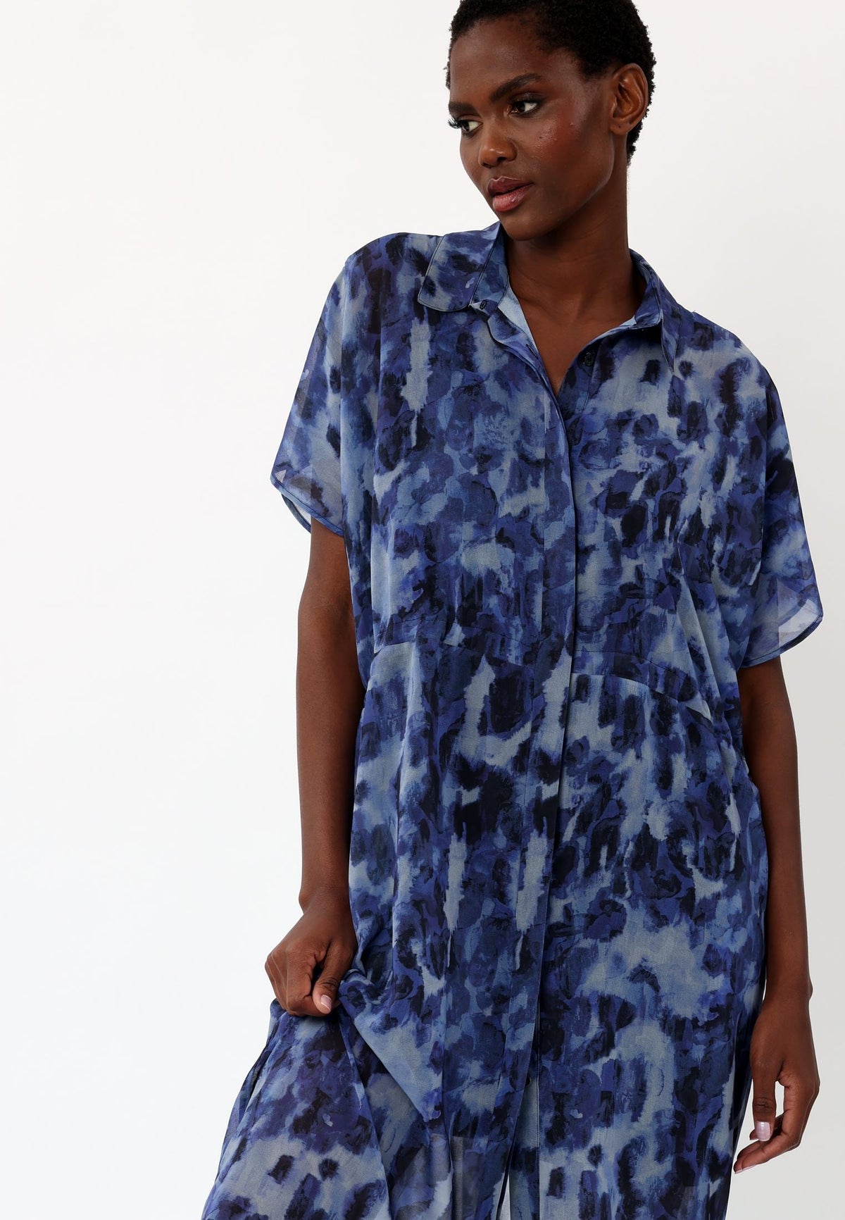 NOBLE SHIRTDRESS COVER NAVY